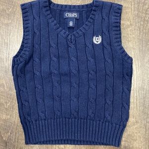 Excellent Condition Chaps Cable knit V-neck sweater vest size 3T